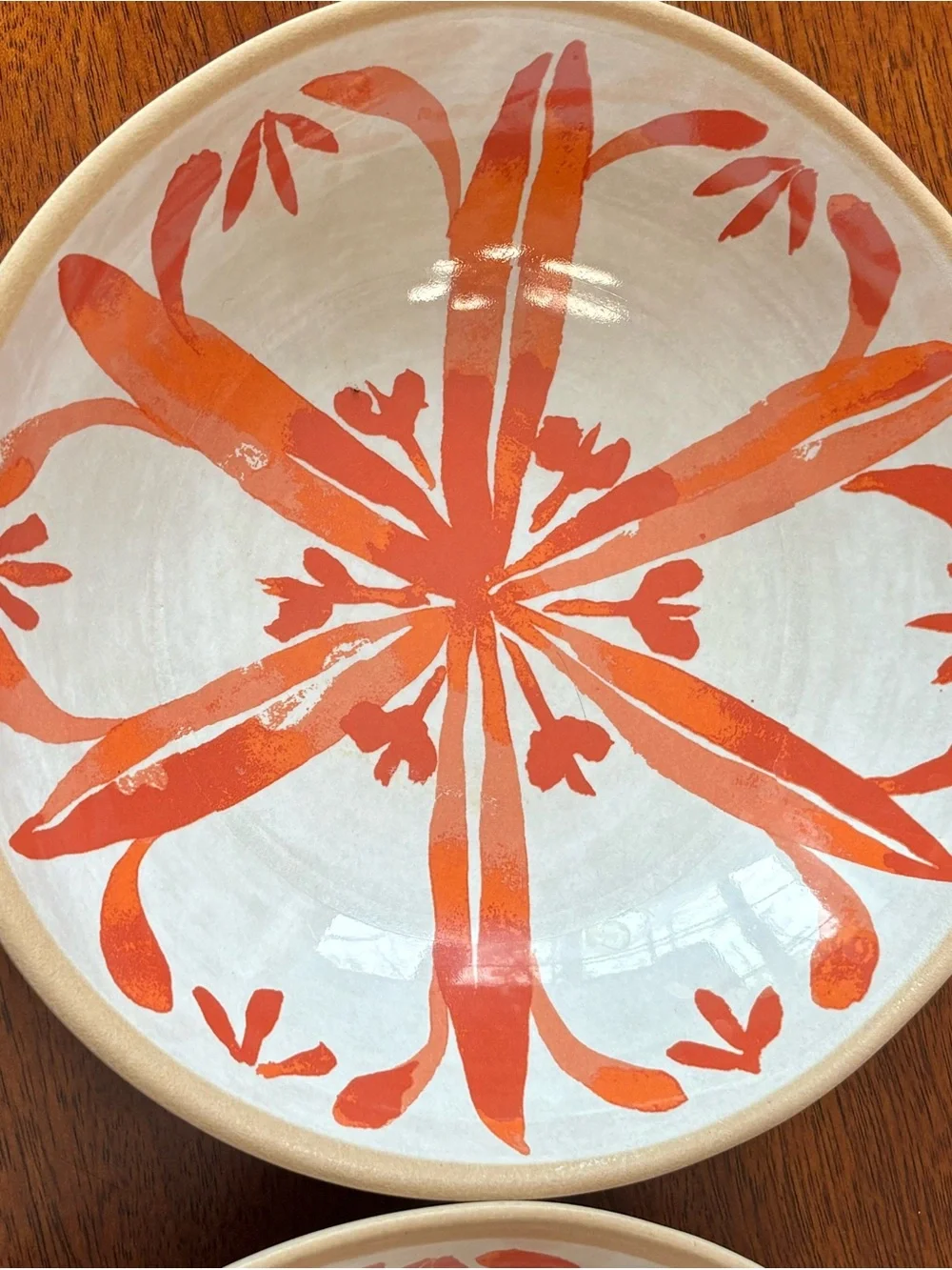 Threshold Bamboo Melamine Plate — Cream with Orange Flecks